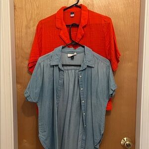 Casual Orange and Jean women’s Shirts, Old Navy and Universal Thread